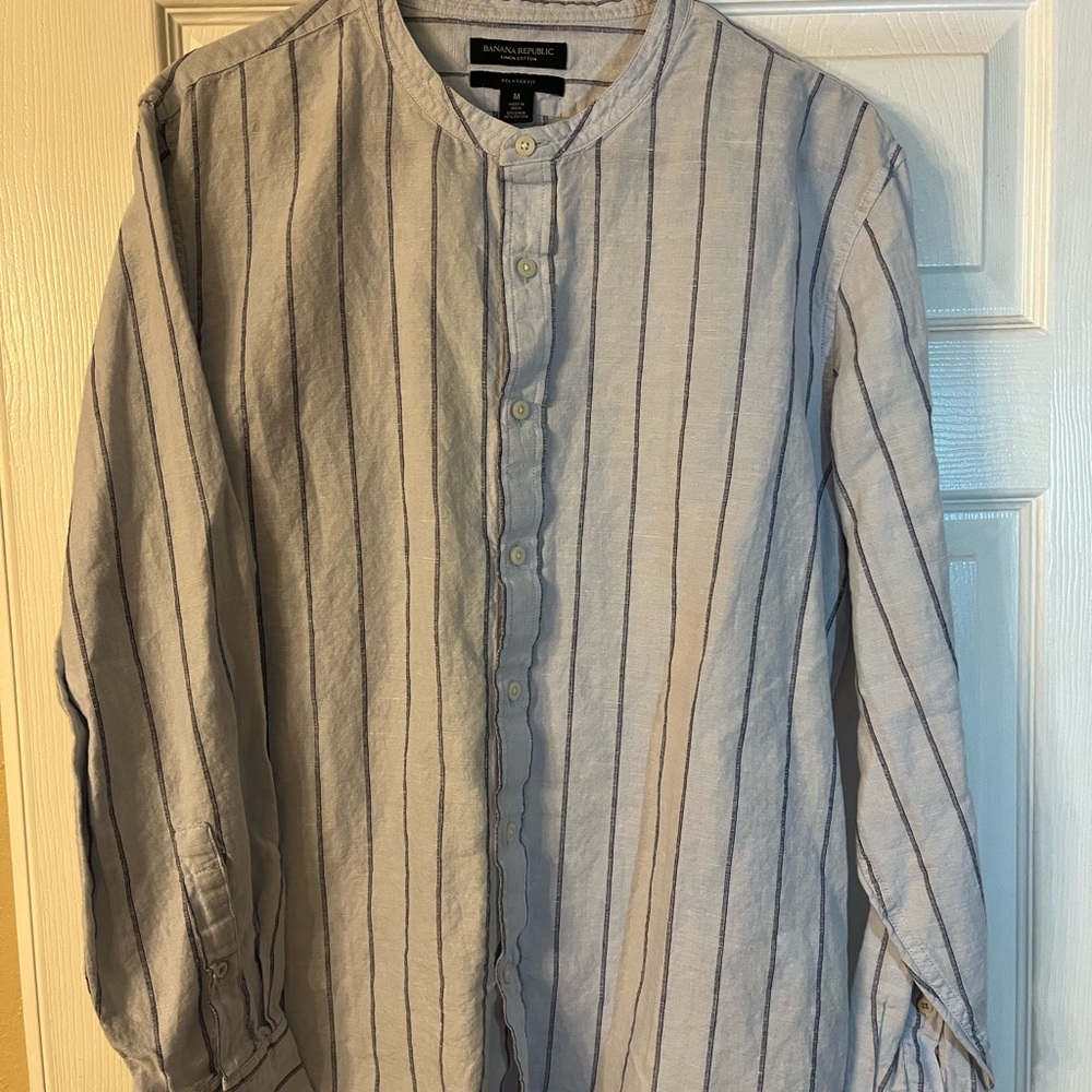 Banana Republic Light Blue Striped Shirt